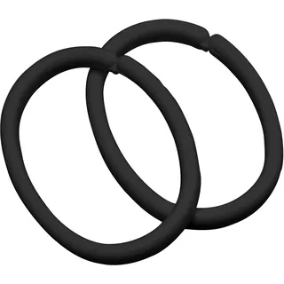 Sealskin Seallux Duschvorhangringe, Kunststoff, Schwarz, 12 Stück