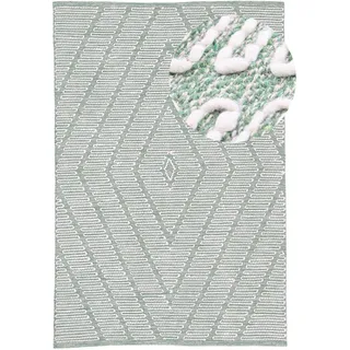 carpetfine Kelim Durry Kelimteppich 140 x 200 cm Grün