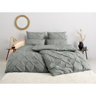 Home Affaire Bettwäsche »Elliant in Gr. 135x200 oder 155x220 cm« 2 Stk., tlg. Bettwäsche aus Baumwolle, elegante Bettwäsche mit Hochtief-Struktur 87128040-0 grau 1 Stk.,