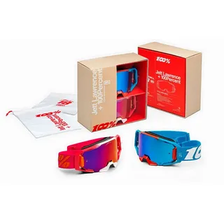100percent Armatic Jett Lawrence Pack Offroad-brille - Cherry / Blue - Torched Mirror/Blue Mirror