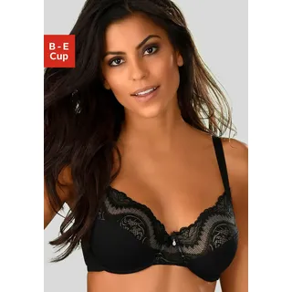 Bügel-BH "BH mit Bügel, Spitzen-BH, als Dessous-Set kombinierbar", Damen, Gr. 75, Cup E, schwarz, Spitze, Obermaterial: 88% Polyamid, 12% Elasthan, PETITE FLEUR GOLD BY LASCANA, BHs Bügel-BH, mit Obercup aus floraler Spitze, sexy Dessous