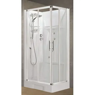 Novellini Neu Holiday A90 Hydro-Massage 90x90cm Box Mechanisch Durchsichtig Weiß