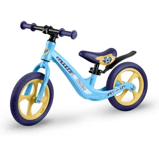 Ricokids Laufrad Kinderlaufrad Lauflernrad - Höhenverstellbarer Sattel - Pannensichere PU-Räder 12 Zoll - Funnu Blau Gelb