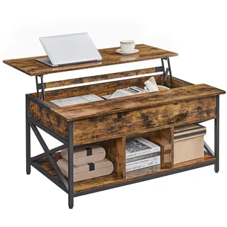 VASAGLE LCT205B01 Beistelltisch Kaffeetisch 60 x 100 x (48-62) cm,