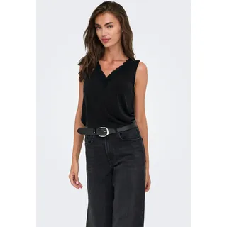 ONLY Spitzentop »ONLFREE LIFE S/L V-NECK LACE MIX TOP JRS«, schwarz