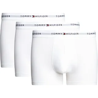 Tommy Hilfiger Herren 3er Pack Boxershorts Trunks mit Logobund, Weiß (White/White/White), XL