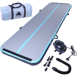 EVOLAND Turnmatte Aufblasbar, Tumbling Matte, Aufblasbare Matte Tumbling Track mit elektrischer Pumpe, Air Turnmatte für Gymnastik, Yoga, Taekwondo, Bodenturnen, Schwimmen, 300 * 100 * 10cm