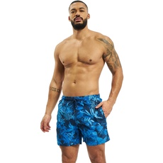 Urban Classics Herren Pattern Swim Shorts Badehose, Blue Flower, L