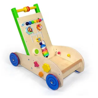 Holzspielzeug Lauflernwagen mit bunten Motorik Elementen BxLxH 490x300x430mm NEU