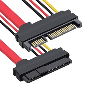 System-S SATA Kabel 10 cm 22Pin Stecker zu SAS 29 Pin Buchse Adapter für Festplatte