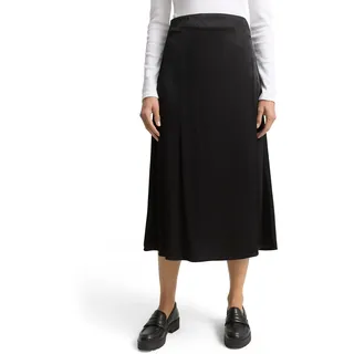 TOM TAILOR Satinrock "High waist maxi" mit verdecktem Reißverschluss, deep schwarz