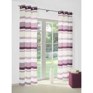 Vorhang WIRTH "Novara" Gr. 1, lila, B:135cm H:145cm, Jacquard, Baumwolle, Polyacryl, Polyester, Gardinen, Vorhang