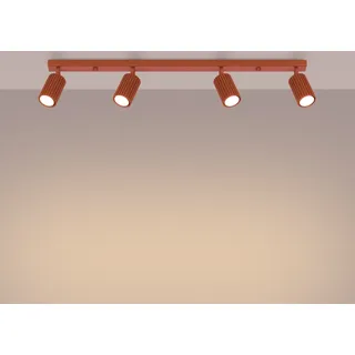 Plafond KARBON 4L roter Ocker 4xGU10 10W Aluminium 16.5x6.5x81cm Sollux Lighting - Rot