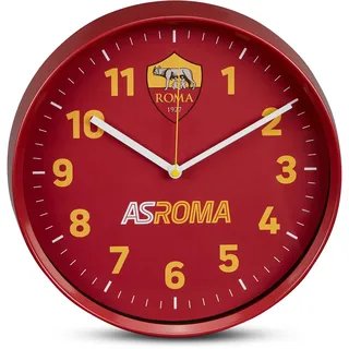 Seven AS Rom Quarz-Wanduhr mit Uhrwerk, Geschenkidee für Kinder und Erwachsene, blau, Fußball-Fans