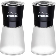 Stoneline Salt and pepper mill set 21653 Housing material Glass / Stainless steel / Ceramic / PS, Black, Pfeffermühle + Salzmühle, Schwarz