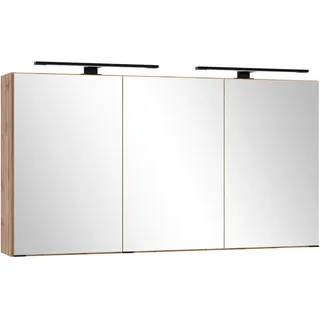Held Spiegelschrank , Eiche Wotan , Metall , 120x64x20 cm , Badezimmer, Badmöbelsets & Badmöbelserien, Badmöbelserien