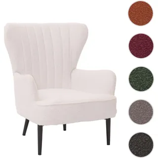 Lounge-Sessel HWC-K37, Cocktail-/Ohrensessel Polsterstuhl Retro Vintage Stoff Bouclé (600g/m2) Öko-T