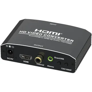 Maxtrack CS33L - Scart zu HDMI Konverter mit Upscaler - Konvertiert analoges Scart-Signal in digitales HDMI-Signal mit hoher Auflösung (720P / 1080P) - Kompatibel mit alten und neuen Geräten