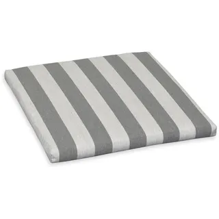 Gartenhockerauflage , Anthrazit, Hellgrau , Textil , Streifen , Füllung: Schaumstoff, Vlies , quadratisch , 50x4x50 cm , hochwertige Qualität , Heimtextilien, Wohntextilien, Sitzkissen