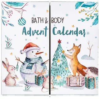 Accentra Pflege Adventskalender 2024 für Kinder, Adventskalender für Mädchen mit 24 Pflegeprodukten - Beauty mit Bodylotion, Badebomben, Duschgel, Shampoo, Handcreme uvm. Weihnachtskalender Teenager