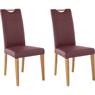 Home Affaire Esszimmerstuhl Roberta Leder rot 2er Set