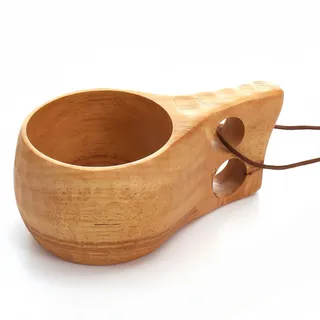 JINYOMFLY Holztasse Holztassen Große 250ml, Kuksa Holztasse Kaffeetasse aus Holz, Camping Holzbecher Tragbar, Kuksa Becher Holz für Picknick, Wandern oder als Geschenk