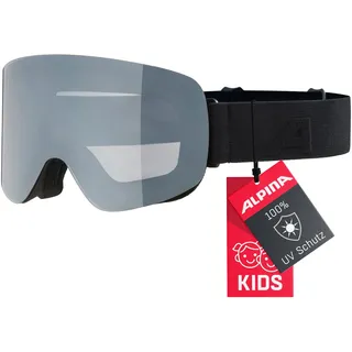 Alpina PENKEN - verspiegelte, Kontrastverstärkende - Polarisierte OTG Skibrille mit 100% UV-Schutz für Erwachsene, black matt one size