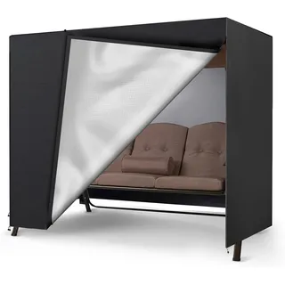 Hollywoodschaukel Abdeckung, 600D Oxfordabdeckung Hollywoodschaukel Winterfest, Schwerlast ReißFest SchutzhüLle GartenmöBel Abdeckung Gartenbank (210×150×150cm)