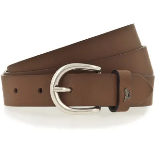 Ledergürtel MUSTANG "Harper", Damen, Gr. 105, braun (cognac), Rindsleder, unifarben, Gürtel Ledergürtel, Pull-Up-Leder mit Vintagecharakter, in schmaler Form, 2,5 cm
