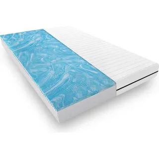 Gelschaummatratze - 200 x 200 cm - H2 H3 - angenehme Matratze mit Mikrofaser Bezug - 15cm - Weiß