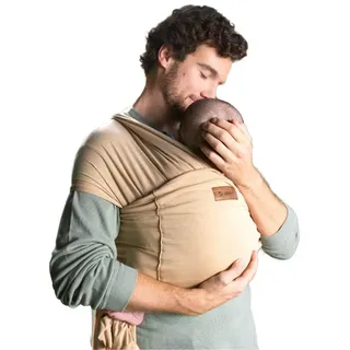 Jané Cocoon Elastisches Tragetuch, Ab Geburt bis 20 kg, 5 m, Känguru-Methode, Ergonomisch, Atmungsaktiv, mit Tasche, Beige