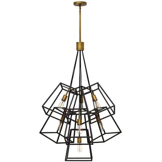 Elstead Lighting Hängeleuchte , Goldfarben, Schwarz , Metall , 124.8 cm , Lampen & Leuchten, Leuchtenserien