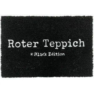 Relaxdays Fußmatte Kokos 60x40, Türvorleger Roter Teppich, rutschfest, wetterfest, Fußabstreifer innen & außen, schwarz