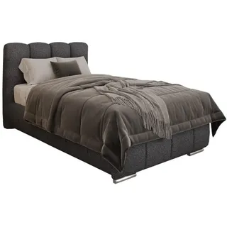 Panda Möbel Polsterbett Zaira 100 x 200 cm mit Bettkasten und Lattenrost, 7-Zonen-Taschenfederkernmatratze Cira (24 cm) – Schwarz , Holz , Mode , 100x200 cm , Oeko-Tex® Standard 100 , Schlafzimmer, Betten, Polsterbetten