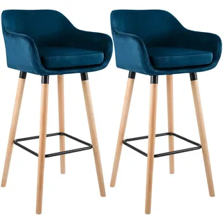 CLP Barhocker 2er Set 55 x 99 x 46 cm Blau