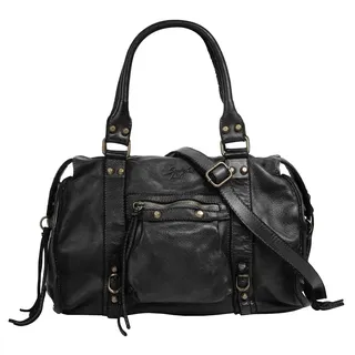 Samantha look Shopper echt Leder, Made in Italy, schwarz