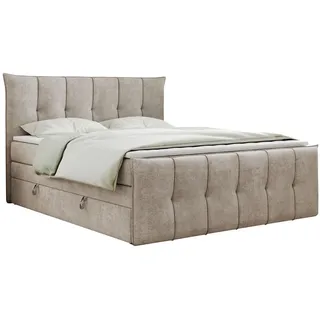 MKS King Boxspringbett 180 x 200 cm H4 Beige