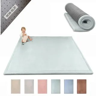 Wolkenweiche Spielmatte Baby 200x150x2,5cm, grün – Teppich für Kinderzimmer mit hochwertigem Memory-Schaum – Krabbelmatte Baby mit Rutschfester Unterseite – Krabbeldecke, Kinderteppich, Tatami Matte