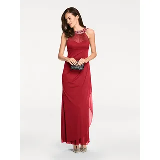 Abendkleid HEINE "Abendkleid", Damen, Gr. 36, Normalgrößen, rot, 100% Polyester, unifarben, lang, Rundhals, Kleider Abendkleid