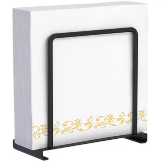 STWWO Serviettenhalter Metall Tisch Serviettenspender Stehend, Schwarz
