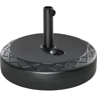 Outsunny Sonnenschirmständer bis 40 kg befüllbar Rund Schirmständer Schirmhalter, Schirmgewicht, Ständer für Sonnenschirm 38/48mm Rohrdurchmesser, für Balkon, Terasse, Garten, Schwarz