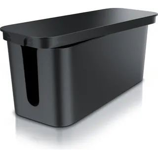 Bearware Kabelbox mit Gummifüßen Kabelmanagement Box, Kabelaufbewahrungsbox, Kabelordner / Ladebox - Schwarz