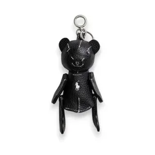 Polo Ralph Lauren für Damen. 427P13276003 Polo Bear Taschenanhänger aus Leder schwarz (OSFA), Lässig