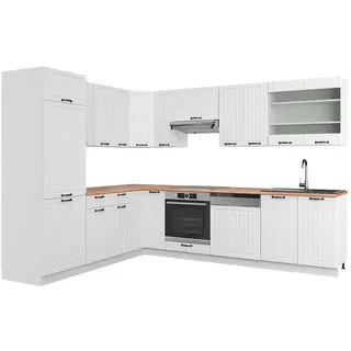 Vicco Winkelküche Fame-Line L-Form 227 x 287 cm Weiß Landhaus