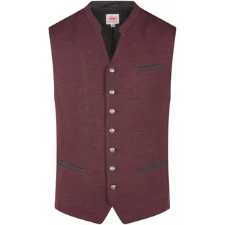 Trachtenweste SPIETH & WENSKY "Halbach", Herren, Gr. 56, rot (d,rot), Obermaterial: 95% Polyester PES. 5% Elasthan EL. Futter: 95% Baumwolle CO. 5% Elasthan EL. 95% Baumwolle CO. 5% Elasthan EL., uni, regular fit, V-Ausschnitt, Westen Trachtenweste, mit Stehkragen