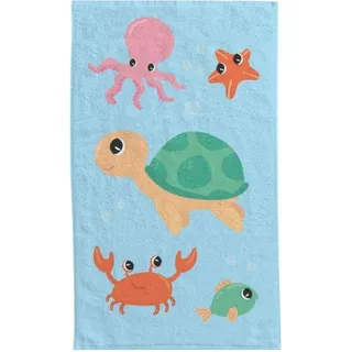 damaloo Kinderhandtuch 30x50 cm aus Baumwolle – Gästehandtuch mit Meerestiere Motiv – Kleines Handtuch für Jungen & Mädchen – Händetuch oder Waschlappen für Kinder