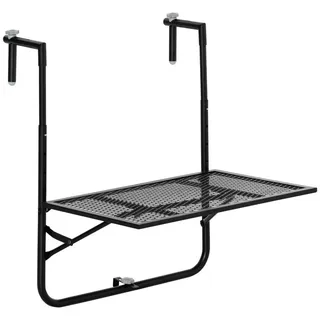 Outsunny Balkonhängetisch klappbar aus Metall , Schwarz , 60x72x60 cm , Gartenmöbel, Gartentische, Balkontische
