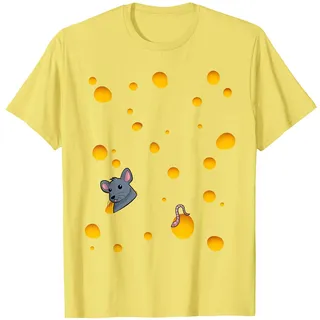 Käse Karneval Kostüm Käsekostüm Fasching Kinder Kaese Maus T-Shirt, Herren, Gelb, XL