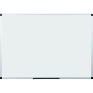 Bi-Office Magnetisches Whiteboard Maya, 105 x 75 cm, Lackierte Stahloberfläche, Trocken Abwischbar, Memoboard mit Aluminiumrahmen und Stifteablage, Magnettafel