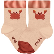 FALKE Unisex Baby Socken Little Crab B SO Baumwolle gemustert 1 Paar, Orange (Coral 8677), 62-68
